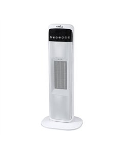 Termoventilador Ceramico Vertical Guadalupe 2000w Blanco/negro  2potencias oscilante Antivuelco C/remoto 62x21x15cm