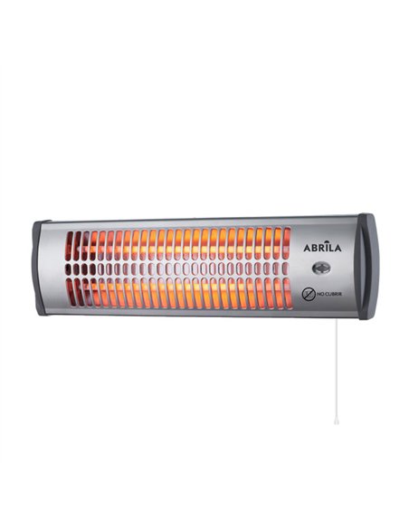 Estufa Cuarzo Tioman 1200w Negro/plata  2 Pot. Control Cadena De Tiro 15x53