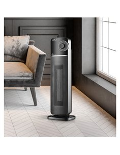 Termoventilador Ceramico Vertical Bequia 2000w Negro/plata 2potencias 2