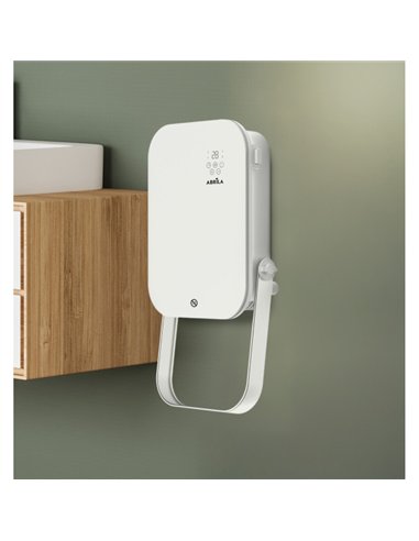 Termoventilador Pared Baño Austria 2000w Blanco  3funciones c/remoto y toallero Display Ip24 50x25x13cm