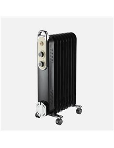 Radiador Aceite Amarantus 2000w 9elementos Negro/beis 3potencias Antivuelco Termostato Reg. Seguridad Asa 62 2