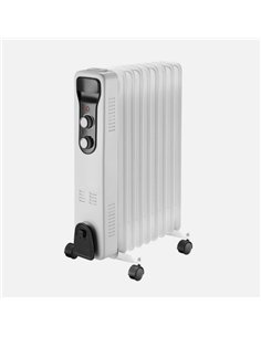 Radiador Aceite Brasilia 2000w 9elementos Blanco/negro 3potencias Antivuelco Termostato Reg.seguridad Asa 59 2