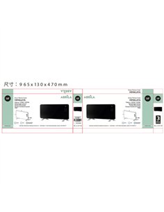 Emisor Termico Cristal Himalaya 2000w Negro 2pot  Xaluminio 2