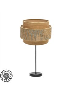 Sobremesa Grande Samoa 1xe27 Negro/camel 65x30x30cm