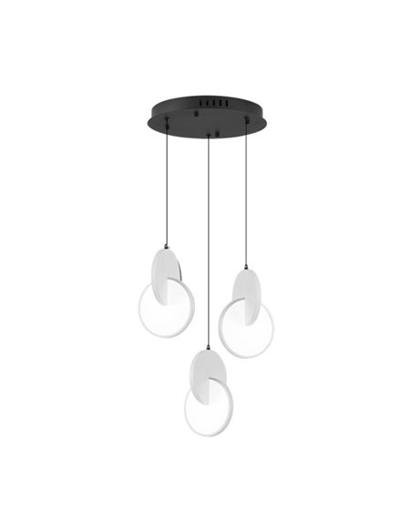 Plafon Colgante Carlota 3l Negro/Blanco 51w 6500k 7140lm Regx33x29cm