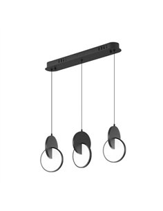 Regleta Colgante Carlota 3l Negro 51w 6500k 7140lm Regx54x18cm