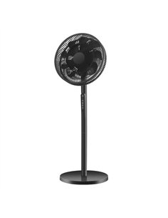 Ventilador De Pie Azor Negro 3velocidades 60w 70/100x35x35cm Oscilante C/remoto Y Temporizador