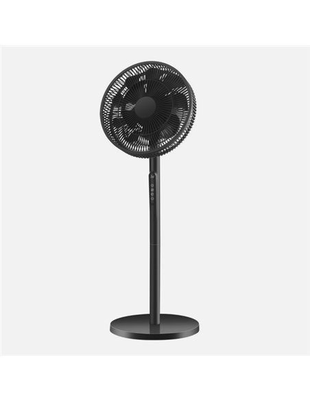 Ventilador De Pie Azor Negro 3velocidades 60w 70/100x35x35cm Oscilante C/remoto Y Temporizador
