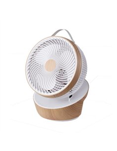 Ventilador Sobremesa Petirrojo Blanco/madera 25w 12vel 3asp Motor Dc Remoto
