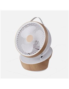 Ventilador Sobremesa Petirrojo Blanco/madera 25w 12vel 3asp Motor Dc Remoto 2