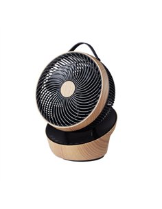 Ventilador Sobremesa Petirrojo Negro/madera 25w 12vel 3asp Motor Dc Remoto