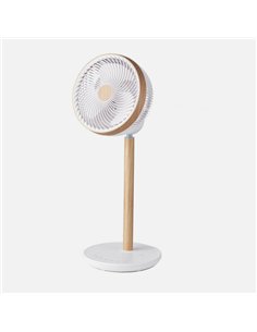 Ventilador De Pie Colibri Blanco/madera 25w 12vel 70x 28 2