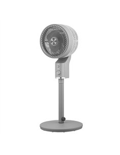 Ventilador De Pie Talamo Gris/cromo 50w 3vel Regx33x33cm Oscilante Fijo Y Rotatorio
