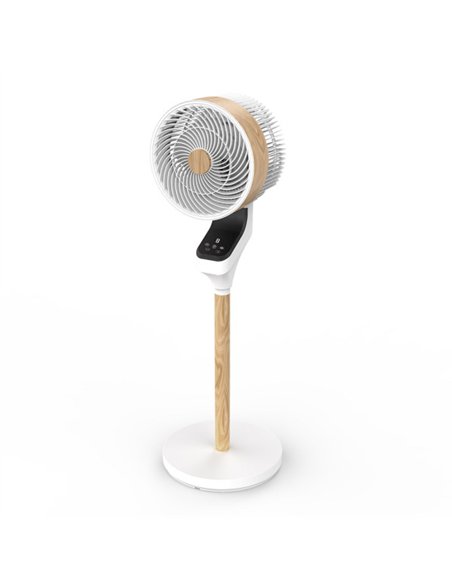 Ventilador Pie Bizancio Blanco/haya 50w 3velocidades 95x30x30 Oscilante