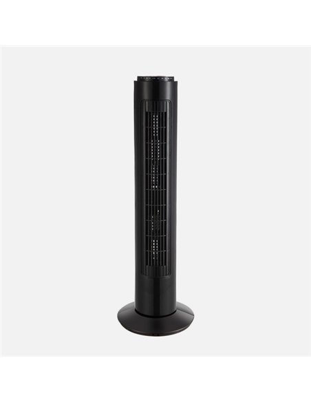 Ventilador De Torre Picaro Negro 3vel 50w C/remoto Temporizador,fijo Y Rotatorio 74x22x22cm
