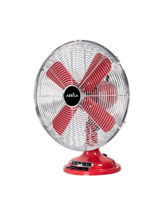 Ventilador Sobremesa Capitolio Rojo/cromo 37w 3velocidades 4asp Fijo Y Rotatorio 42x35x27cm