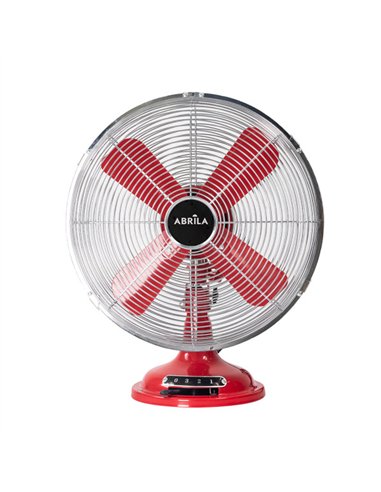 Ventilador Sobremesa Capitolio Rojo/cromo 37w 3velocidades 4asp Fijo Y Rotatorio 42x35x27cm