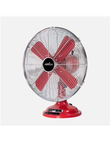 Ventilador Sobremesa Capitolio Rojo/cromo 37w 3velocidades 4asp Fijo Y Rotatorio 42x35x27cm