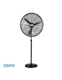 Ventilador De Pie Indust.tormenta Negro 3velocidades 280w 3aspas Fijo Y Rotatorio Regx81x81 Cm