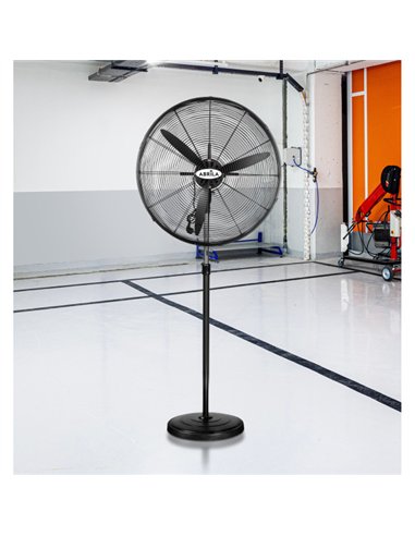 Ventilador De Pie Indust.tormenta Negro 3velocidades 280w 3aspas Fijo Y Rotatorio Regx81x81 Cm