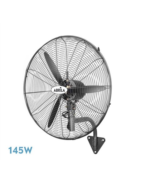 Ventilador Pared Indust.borrasca Negro 3velocidades 145w 3aspas Fijo Y Rotatorio 60x56x30cm