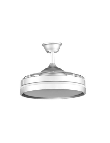 Ventilador Dc Mandarin  Plata 72w 3aspas 108d Reg.intensidad 7200lm 3000-4000-6500k Remoto+memoria+temporizador