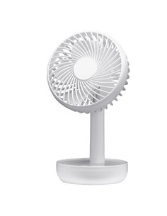 Miniventilador Inalambrico Sobremesa Lemosin Blanco 5w 3velocidades Recargable Alimen.usb Orientable 5asp 17x11x9cm Motor Dc