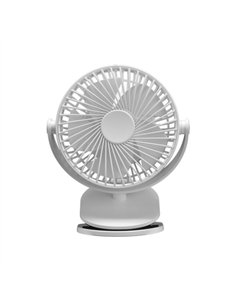 Ventilador Sobremesa C/pinza Peñafiel Blanco 5w 3+1vel Recargable Alimentacion Usb 5aspas Motor Dc 18x16x13cm Inalambrico 2