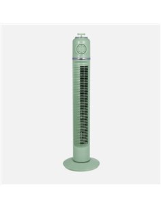 Ventilador Torre Huracan Verde 45w 3velocidades Temporizador  Fijo Y Rotatorio 75x22x22cm 2