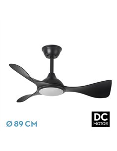Ventilador Dc Caiman 36w 3600lm Negro 89d 3aspas 6vel 3000-4500-6500k Remoto+reg.intensidad+memoria+temporizador