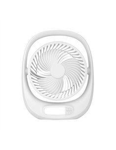 Ventilador Inalambrico Sobremesa Aguila Blanco 5w 3vel Recargable C/luz 2