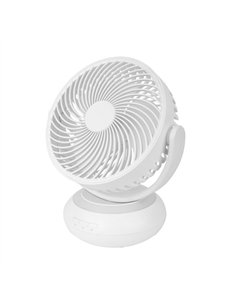 Ventilador Inalambrico Sobremesa Bengali Blanco 5w 3vel Recargable C/luz