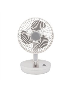 Ventilador Inalambrico Sobremesa Pacheco Blanco/gris 5w 3vel Recargable C/luz