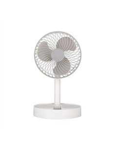Ventilador Inalambrico Dc Portatil Jerico Blanco/gris 5w 3vel Recargable
