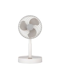 Ventilador Inalambrico Dc Portatil Jerico Blanco/gris 5w 3vel Recargable 2
