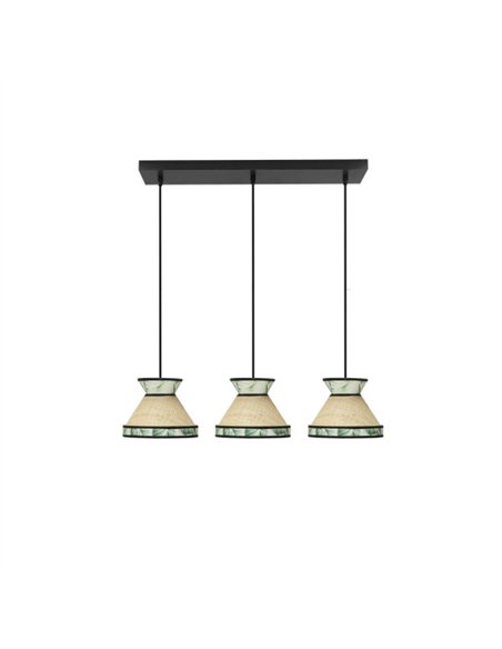 Regleta Constantinopla 3xe27 Beis/verde Regx68x20cm