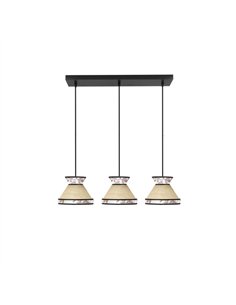 Regleta Constantinopla 3xe27 Beis/rojo Regx68x20cm