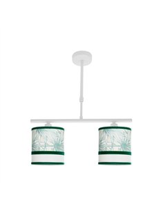 Lampara Caledonia 2xe14 Blanco/verde Regx43x14cm