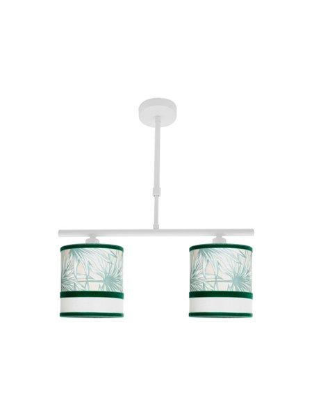 Lampara Caledonia 2xe14 Blanco/verde Regx43x14cm