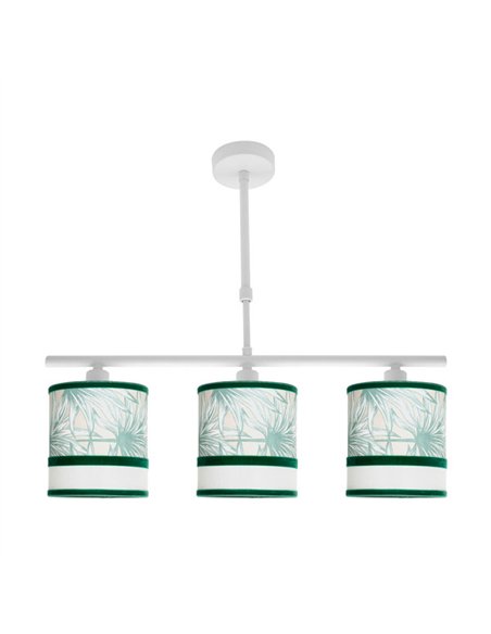 Lampara Caledonia 3xe14 Blanco/verde Regx55x14cm