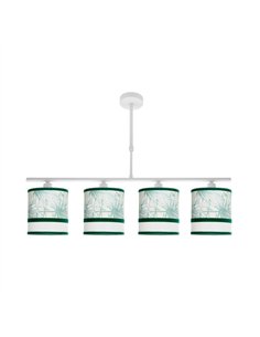 Lampara Caledonia 4xe14 Blanco/verde Regx75x14cm