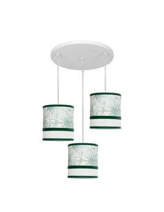Plafon Caledonia 3xe27 Blanco/verde Regx40x40cm