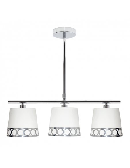 Lampara Dalia 3xe14 Blanco/plata Regx56x16 Cm