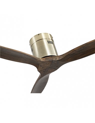 Ventilador Dc Aguilon Cuero 3 Aspas Roble 6 Velocidades Sin Luz Remoto Y Temporiz.132d