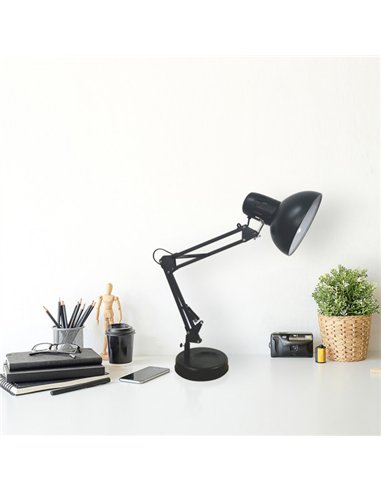Flexo Articulable Rutilo 1xe27 Negro Mate 57x39x15 Cm