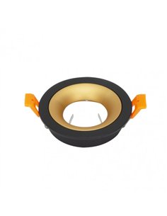 Empotrable Anou 1xgu10 Redondo Negro/oro 2x9