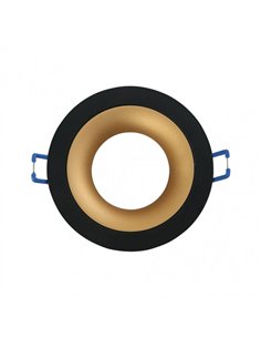 Empotrable Anou 1xgu10 Redondo Negro/oro 2x9 2
