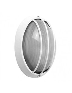 Aplique Ext.oval Aluminio Aquila Grand.1xe27 Blan 11x32x20