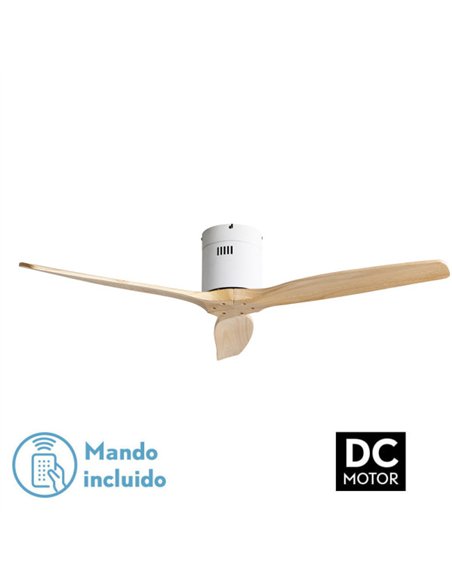 Ventilador Dc Aguilon Blanco 3 Aspas Haya 6 Vel Ocidades Sin Luz Remoto Y Temporiz.132d