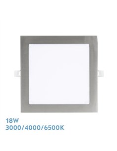 Downlight Empotrar Abaco 18w 3000-4000-6500k Niquel 1620lm Cuadrado 1